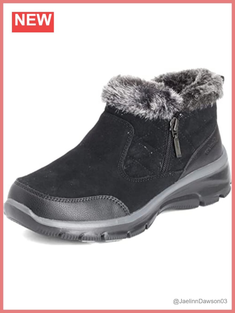 Skechers Women's Easy Going Girl Crush Ankle Bootie Suede Water Resistant